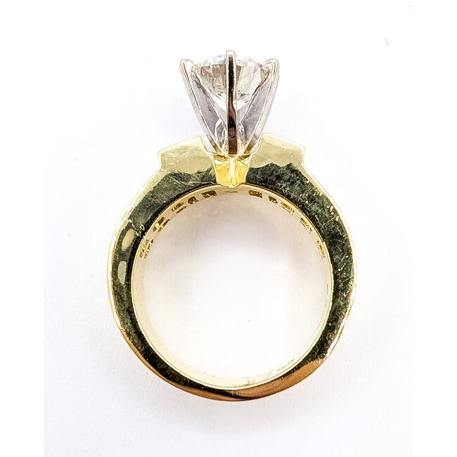 Ring Engagement 2.02ct Round Diamond 1.54ctw Near Colorless Diamonds 18ky 7mm Sz6.5 14.3g 226070023