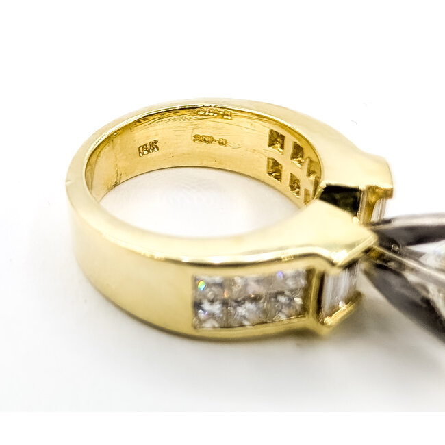 Ring Engagement 2.02ct Round Diamond 1.54ctw Near Colorless Diamonds 18ky 7mm Sz6.5 14.3g 226070023
