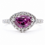 Ring Halo 0.41ctw Round Diamonds GIA: 5232457093 1.08ct Pinkish Violet Sapphire Platinum 8.5mm Sz6.75 3.8g 226070024