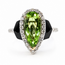 Ring Enamel Halo 0.44ctw Round Diamonds GIA: 2233644962 1.76ct Yellowish Green Pariba Tourmaline 14kw 16mm Sz6.75 3.5g 226070026