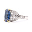 Ring Cocktail 0.74ctw Round Diamonds GIA: 2231598063 3.73ct Blue Sapphire Platinum & 18kt 11mm Sz6.75 6.6g 226070028