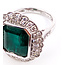 Ring Cocktail Milgrain 0.74ctw Round Diamonds GIA: 2225947425 9.44ct Green Emerald Platinum 23x20mm Sz7 12.4g 226070029