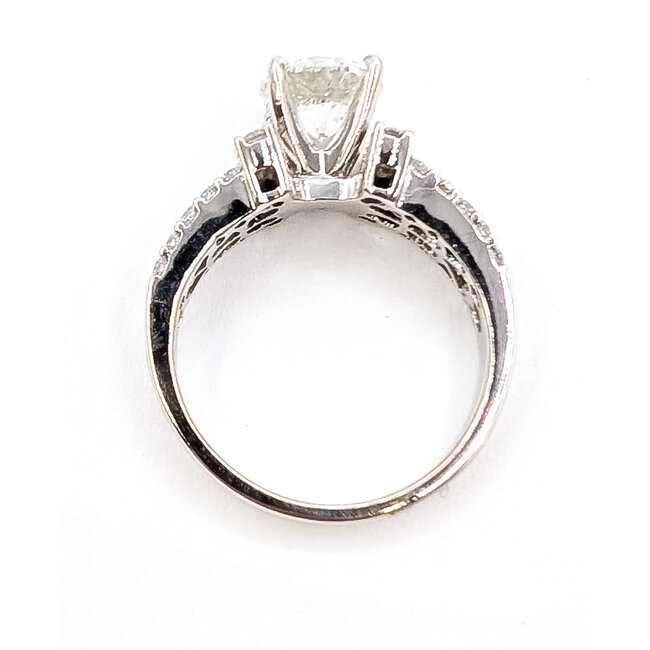 Ring Engagement 1.57ct Round Diamond 0.76ctw Colorless Diamonds 18kw 7mm Sz6.75 5.3g 226070030