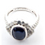Ring Cocktail Tapered 0.56ctw Round Diamonds GIA: 2235598107 2.26ct Blue Sapphire 900pt 12mm Sz7 6.7g 226070031