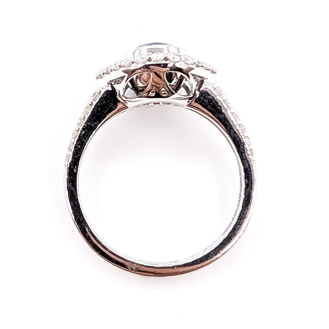 Ring Split Band Pave 0.54ctw Round Diamonds GIA: 5231722871 2.51ct Pastel Blue Sapphire 900pt 10mm Sz6.5 6.9g 226070032