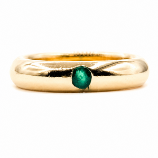 Ring Solitaire .07ct Green Emerald 18ky 3.8mm Sz5 5.63g 226040020