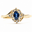 Ring Halo .12ctw Round Diamonds .25ct Blue Sapphire 14ky 9mm Sz5 1.98g 226050050