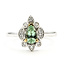 Ring Milgrain Tear Drop 0.18ctw Round Diamonds GIA: 1236527730 0.53ct Green Paraiba Tourmaline Platinum & 18k Sz7 4.1g 226070052