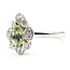 Ring Milgrain Tear Drop 0.18ctw Round Diamonds GIA: 1236527730 0.53ct Green Paraiba Tourmaline Platinum & 18k Sz7 4.1g 226070052