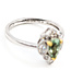 Ring Milgrain Tear Drop 0.18ctw Round Diamonds GIA: 1236527730 0.53ct Green Paraiba Tourmaline Platinum & 18k Sz7 4.1g 226070052