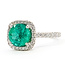 Ring Halo 0.55ctw Round Diamonds 1.66ct Green Emerald 18k 2mm Sz6.5 4.3g 226070063