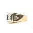 Ring Signet Geometric 0.175ctw Round Diamonds 14ky 11mm Sz8.25 7.25g 126070150