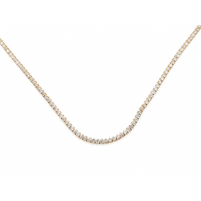 Necklace Tennis Necklace 4.00ctw Round Diamonds 14ky 2.5mm 16.5" 13.39g 226070011
