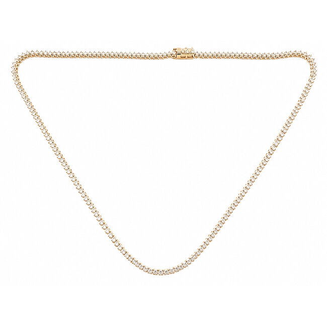 Necklace Tennis Necklace 4.00ctw Round Diamonds 14ky 2.5mm 16.5" 13.39g 226070011