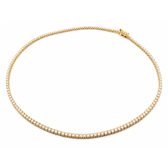 Necklace Tennis Necklace 4.00ctw Round Diamonds 14ky 2.5mm 16.5" 13.39g 226070011