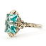 Ring Uranium Glass Floral 6ct Teal Blue Uranium Glass 14kw 14.5mm Sz6.5 2.17g 226070013