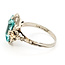 Ring Uranium Glass Floral 6ct Teal Blue Uranium Glass 14kw 14.5mm Sz6.5 2.17g 226070013