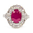 Ring Cocktail Halo Milgrain 0.77ctw Round Diamonds GIA: 2235227509 2.39ct Red Burmese Ruby Platinum 7.5mm Sz7 7.9g 226070042
