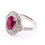 Ring Cocktail Halo Milgrain 0.77ctw Round Diamonds GIA: 2235227509 2.39ct Red Burmese Ruby Platinum 7.5mm Sz7 7.9g 226070042