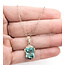 Pendant Uranium Glass Floral 6ct Teal Blue Uranium Glass 14kw 23x11mm 16" 2.86g 226070012