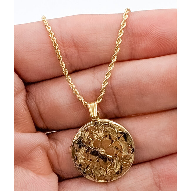 Necklace Pendent Locket 14ky 18mm 18" 5.44g 126072006