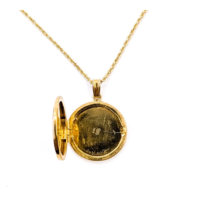 Necklace Pendent Locket 14ky 18mm 18" 5.44g 126072006
