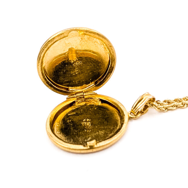 Necklace Pendent Locket 14ky 18mm 18" 5.44g 126072006