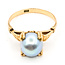 Ring Solitaire 8mm Gray Pearl 18ky Sz6 2.74g 126070138