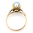Ring Solitaire 8mm Gray Pearl 18ky Sz6 2.74g 126070138