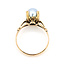 Ring Solitaire 8mm Gray Pearl 18ky Sz6 2.74g 126070138