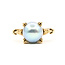 Ring Solitaire 8mm Gray Pearl 18ky Sz6 2.74g 126070138