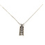 Pendant Double Bar .38ctw Princess & Round Diamonds 14kw 16x6mm 18.5" 2.41g 126070139