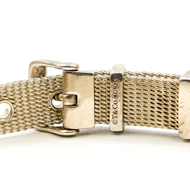 Bracelet Tiffany & Co. Somerset Mesh Buckle Sterling 8mm 7.25-5.5" 14.47g 126070141