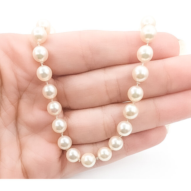Necklace Strand Toggle Clasp 6.5mm White Pearl 14ky 6.5mm 20" 27.19g 126070142