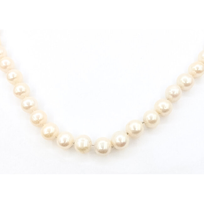 Necklace Strand Hook & Ball Clasp 10mm White Pearl 14ky 10mm 19" 63.09g 126070143
