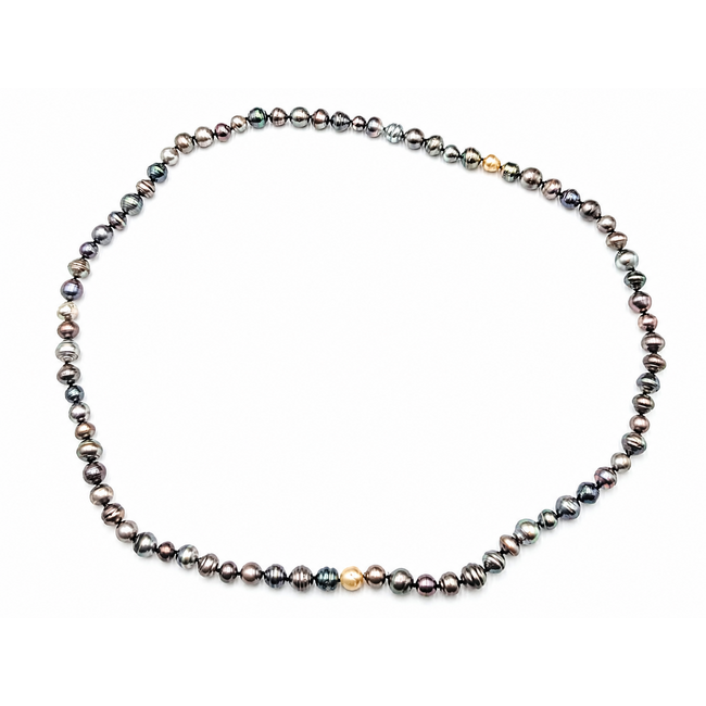 Necklace Endless Strand 9-12mm Peacock Tahitian Pearl 9-12mm 30" 120g 126070144