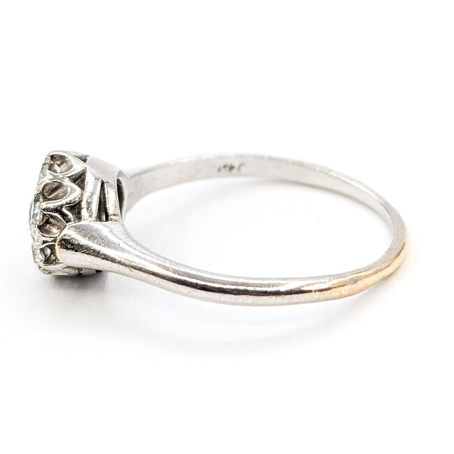 Ring Floral Cluster 0.24ctw Round Diamonds 14kw 9mm Sz6.75 2.51g 126070148