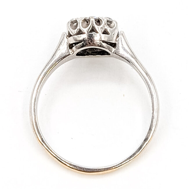 Ring Floral Cluster 0.24ctw Round Diamonds 14kw 9mm Sz6.75 2.51g 126070148