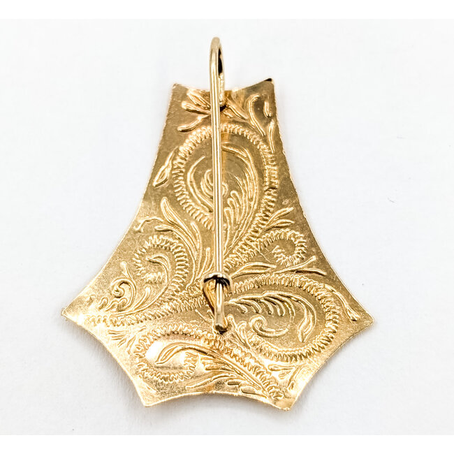 Earrings Florentine Victorian Revival French Hook 14ky 1.2x1" 2.12g 126072004