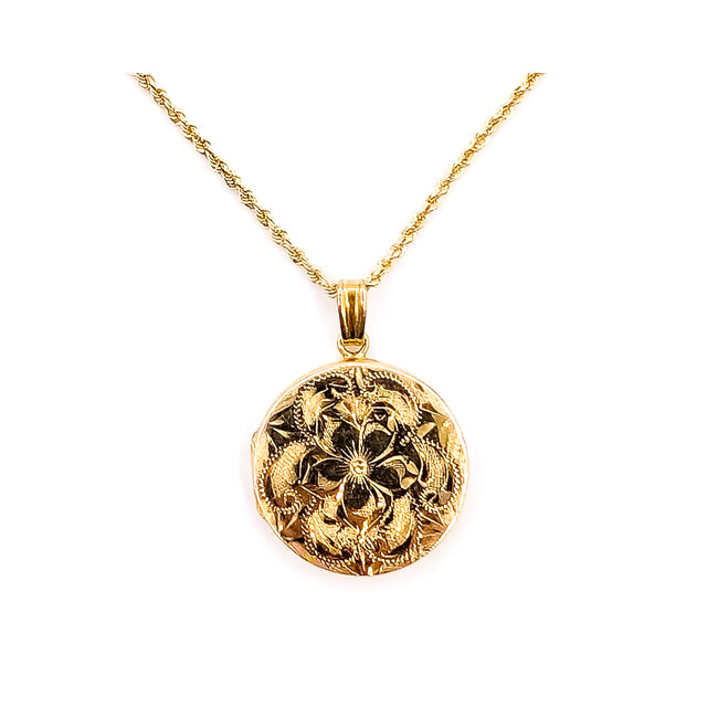 Necklace Pendent Locket 14ky 18mm 18" 5.44g 126072006