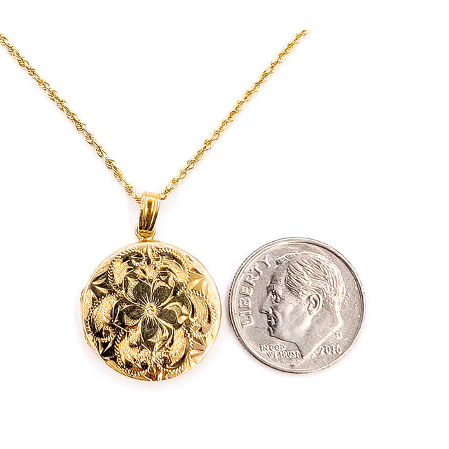Necklace Pendent Locket 14ky 18mm 18" 5.44g 126072006