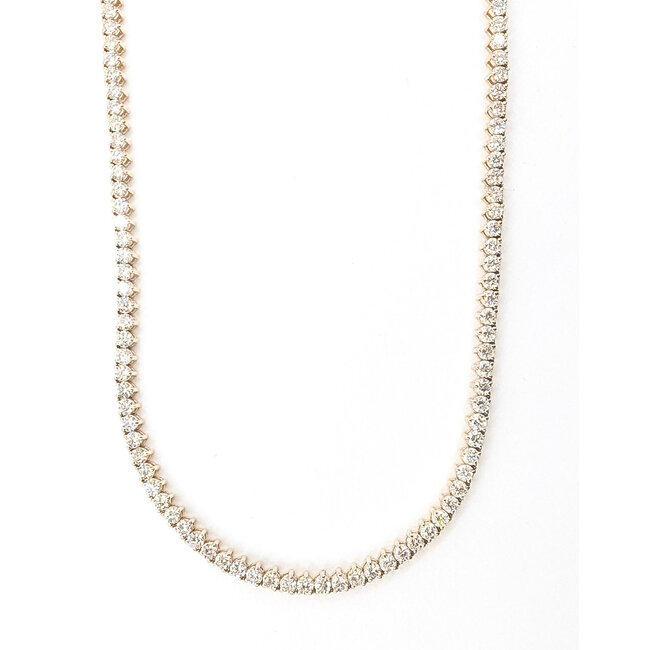 Necklace Tennis Necklace 4.00ctw Round Diamonds 14ky 2.5mm 16.5" 13.39g 226070011