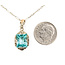 Pendant Uranium Glass Floral 6ct Teal Blue Uranium Glass 14kw 23x11mm 16" 2.86g 226070012