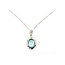 Pendant Uranium Glass Floral 6ct Teal Blue Uranium Glass 14kw 23x11mm 16" 2.86g 226070012