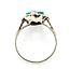 Ring Uranium Glass Floral 6ct Teal Blue Uranium Glass 14kw 14.5mm Sz6.5 2.17g 226070013