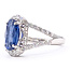 Ring Halo Split Band 0.79ctw Round Diamonds GIA: 2231597246 3.02ct Blue Sapphire Platinum Sz7 5.8g 226070053