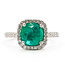 Ring Halo 0.55ctw Round Diamonds 1.66ct Green Emerald 18k 2mm Sz6.5 4.3g 226070063