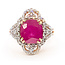 Ring Cocktail Split Band 1.04ctw Round Diamonds GIA: 1232512269 4.67ct Purplish Red Ruby Pt900 20mm Sz6.75 7.5g 226070046
