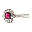 Ring Halo Milgrain 0.24ctw Round Diamonds 0.66ct Red Ruby Pt900 10mm Sz6.75 4.4g 226070049