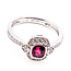 Ring Halo Milgrain 0.24ctw Round Diamonds 0.66ct Red Ruby Pt900 10mm Sz6.75 4.4g 226070049